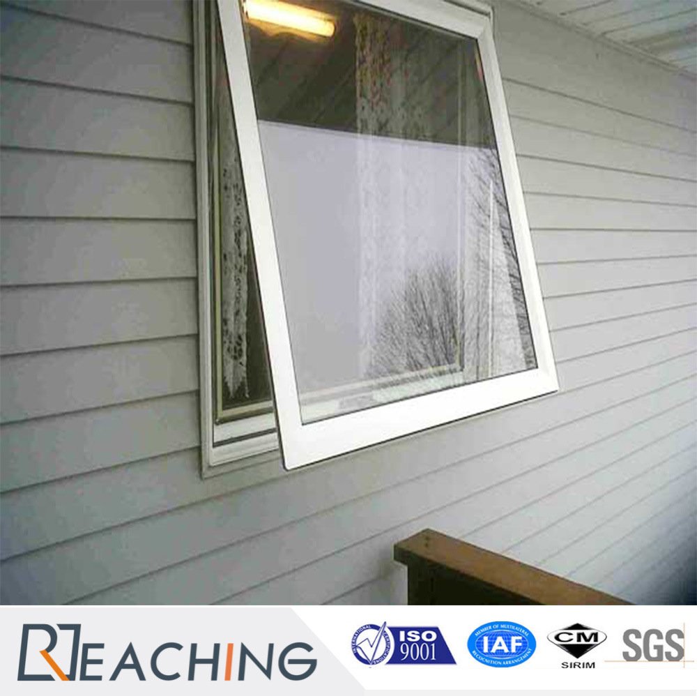 White Color UPVC/PVC Profile Tempered Glass Awning Window